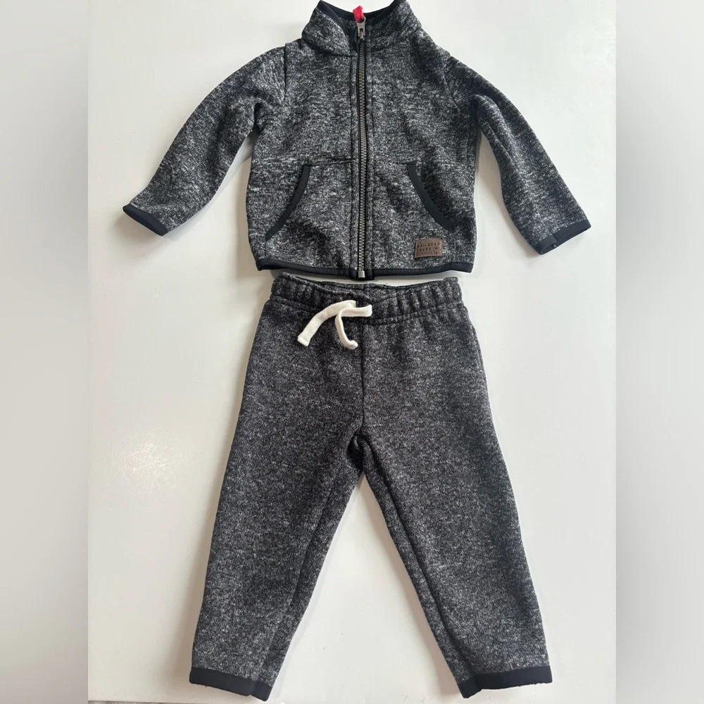BN8‎ Carter’s Gray Black Matching Set Full Zip Boy 12M